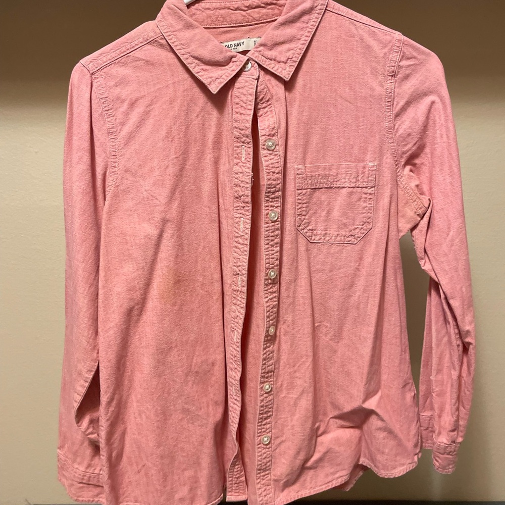 Old Navy Pink Casual Button Down Shirt